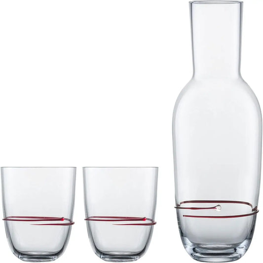 Zwiesel Glas Handmade Aura (Sets) 121692 Carafe + 2 Tumblers red