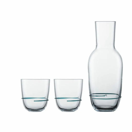 Zwiesel Glas Handmade Aura (Sets) 121695 Carafe + 2 Tumblers emerald