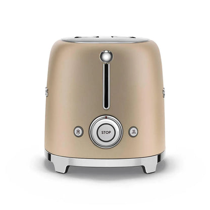 TSF01CHMEU Toaster - kompakter 2-Schlitz-Toaster Champagner Matt - Smeg Point  - Online Handel