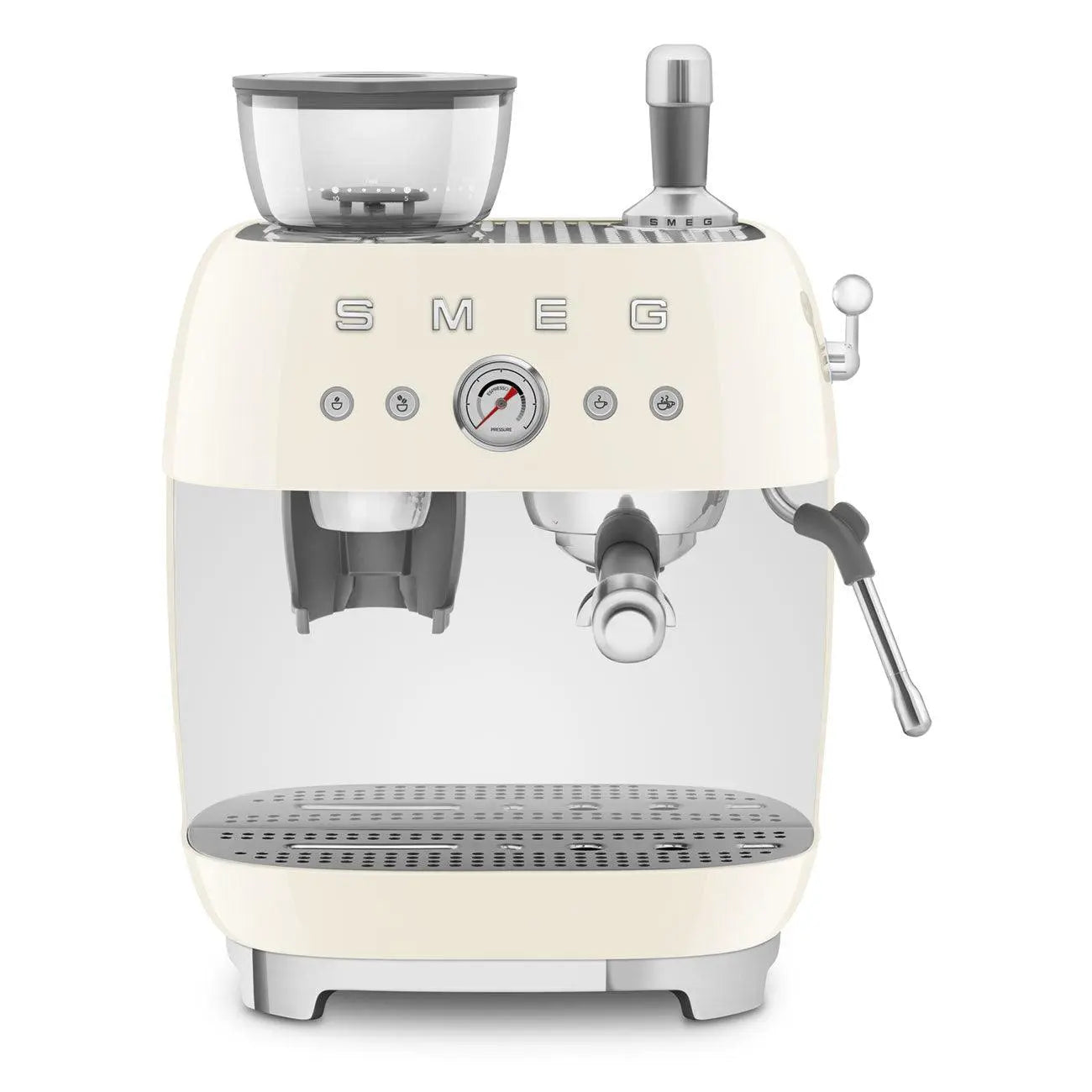 Espressomaschine mit Mahlwerk EGF03CREU Creme - Smeg Point  - Online Handel