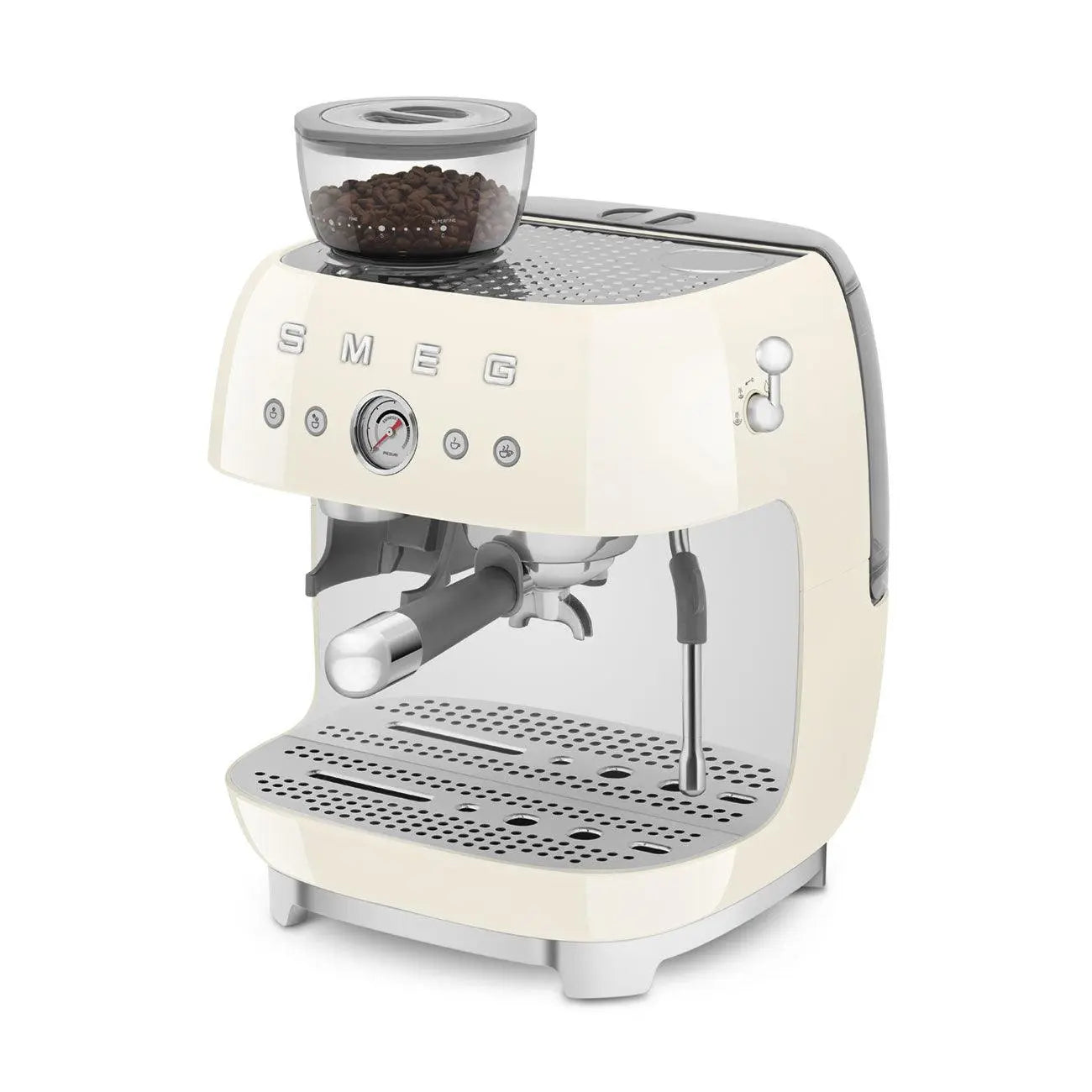 Espressomaschine mit Mahlwerk EGF03CREU Creme - Smeg Point  - Online Handel