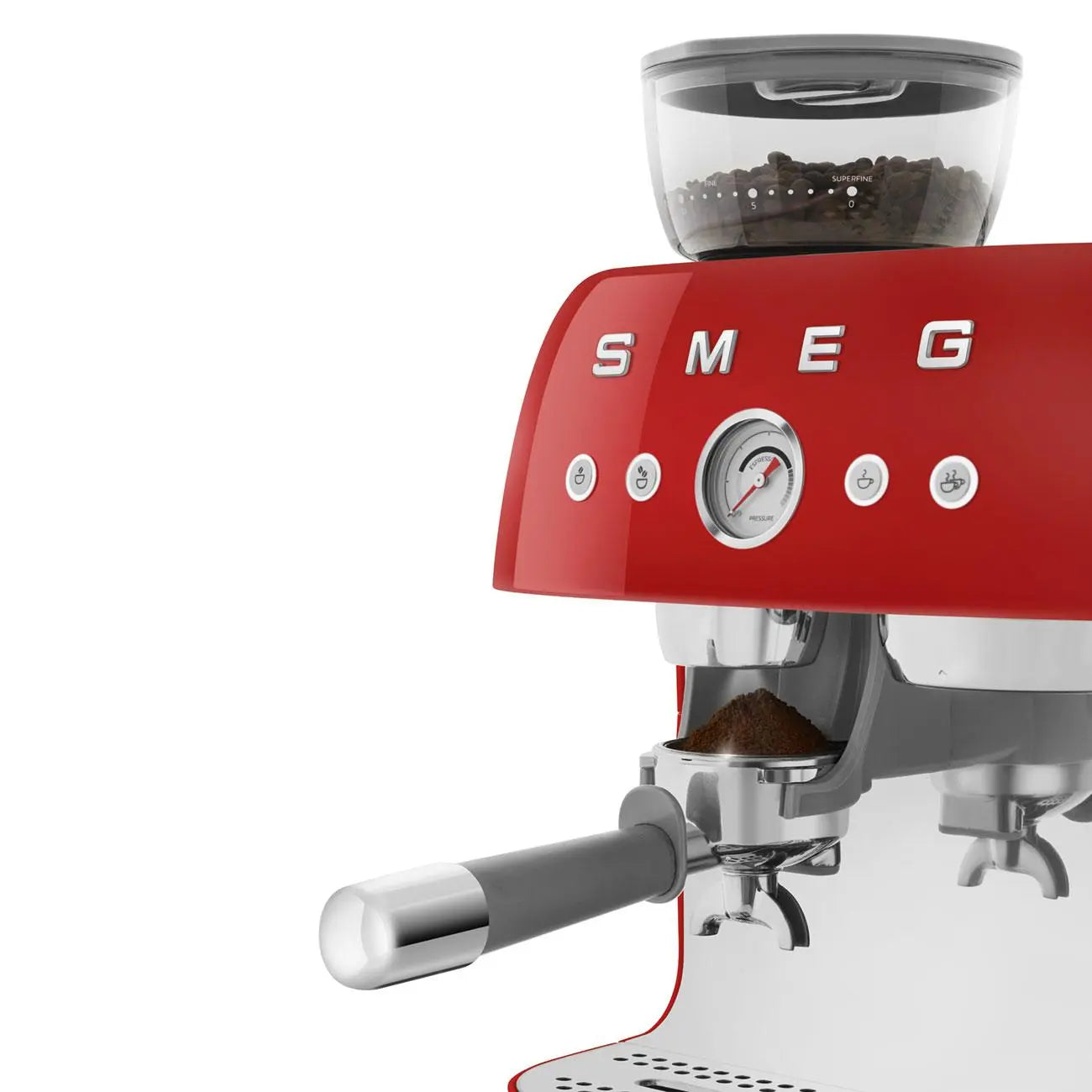 Espressomaschine mit Mahlwerk EGF03RDEU Rot - Smeg Point  - Online Handel