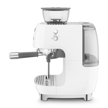 Espressomaschine mit Mahlwerk EGF03WHEU Weiß - Smeg Point  - Online Handel