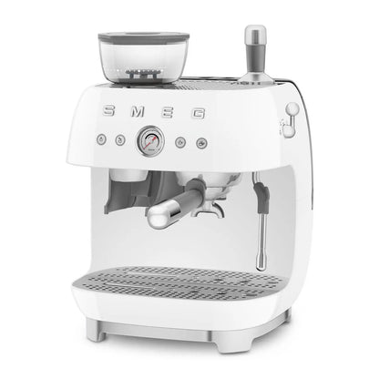 Espressomaschine mit Mahlwerk EGF03WHEU Weiß - Smeg Point  - Online Handel