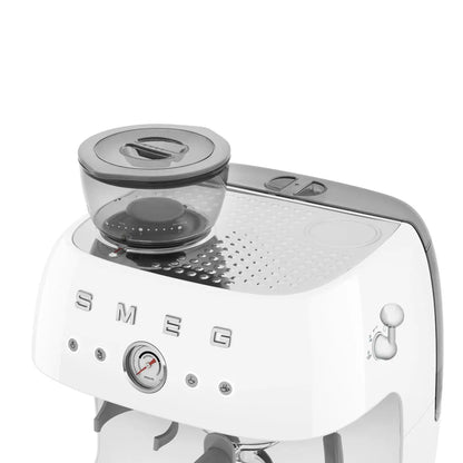 Espressomaschine mit Mahlwerk EGF03WHEU Weiß - Smeg Point  - Online Handel