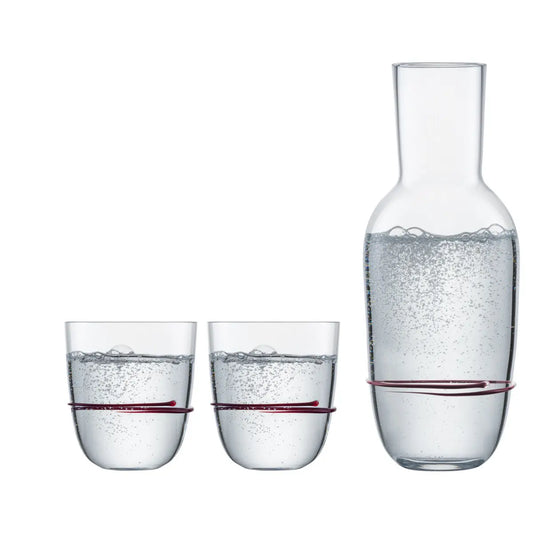 Zwiesel Glas Handmade Aura (Sets) 121691 Carafe + 2 Tumblers aubergine