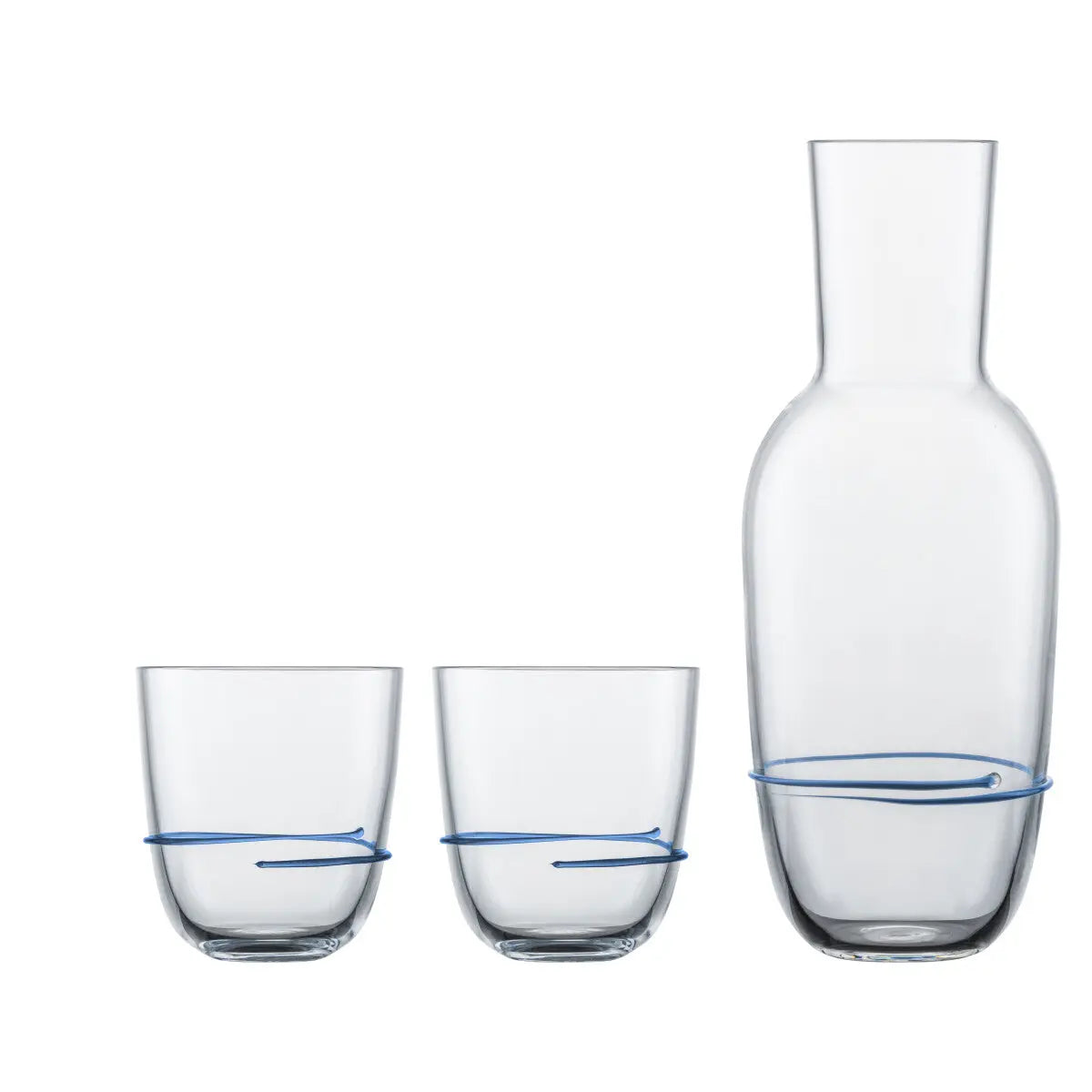 Zwiesel Glas Handmade Aura (Sets) 121694 Carafe + 2 Tumblers blue